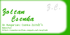 zoltan csenka business card